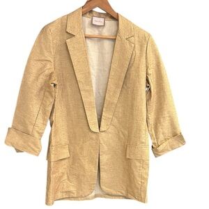Saiph NWOT M Gold Relax Fit Blazer with Classic Lapel- ultra thin made in Italy